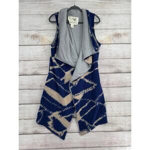 Tabitha Anthropologie Lined Knit Duster Cardigan Women's Medium Blue Cream